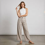 Madewell The Petite Brushed Twill Harlow Wide-Leg Trouser in Dark Oat Mélange | 0P