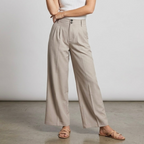 Madewell The Petite Brushed Twill Harlow Wide-Leg Trouser in Dark Oat Mélange | 0P