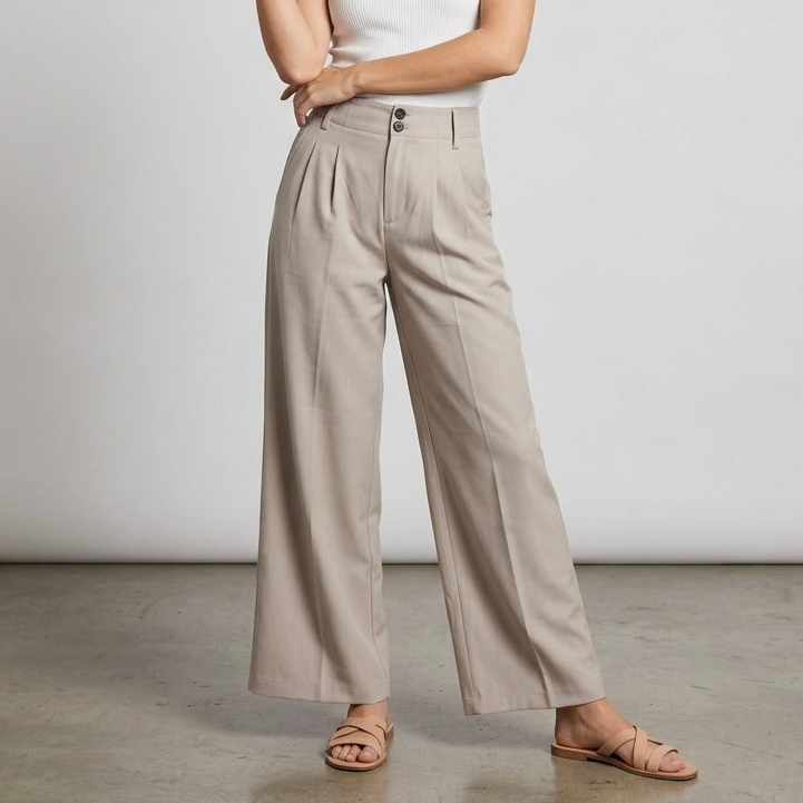 Madewell The Petite Brushed Twill Harlow Wide-Leg Trouser in Dark Oat Mélange | 0P