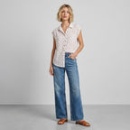 Jachs New York Girlfriend Floral Rayon Short Sleeve Button Up Blouse | XS