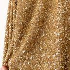 & Other Stories Wrap-Effect Gold Sequin Dolman Sleeve Mini Dress | 0/EUR 32
