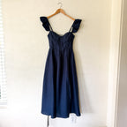 ASTR The Label Wedelia Bustier Midi Dress in Navy Blue | S