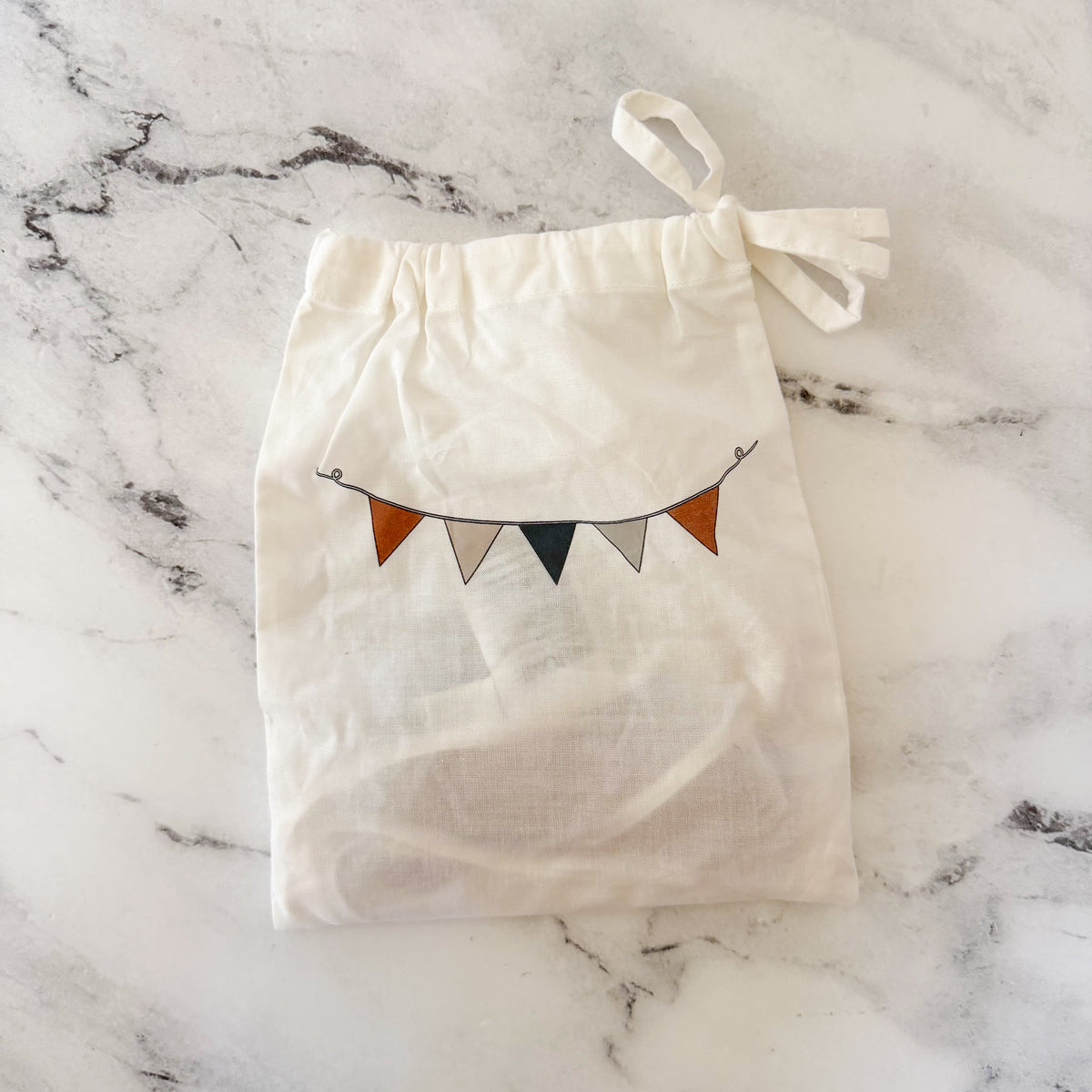 H&M Home Cotton Flag Banner Garland Neutral Rust Boho Nursery Decor | 105" x 6"