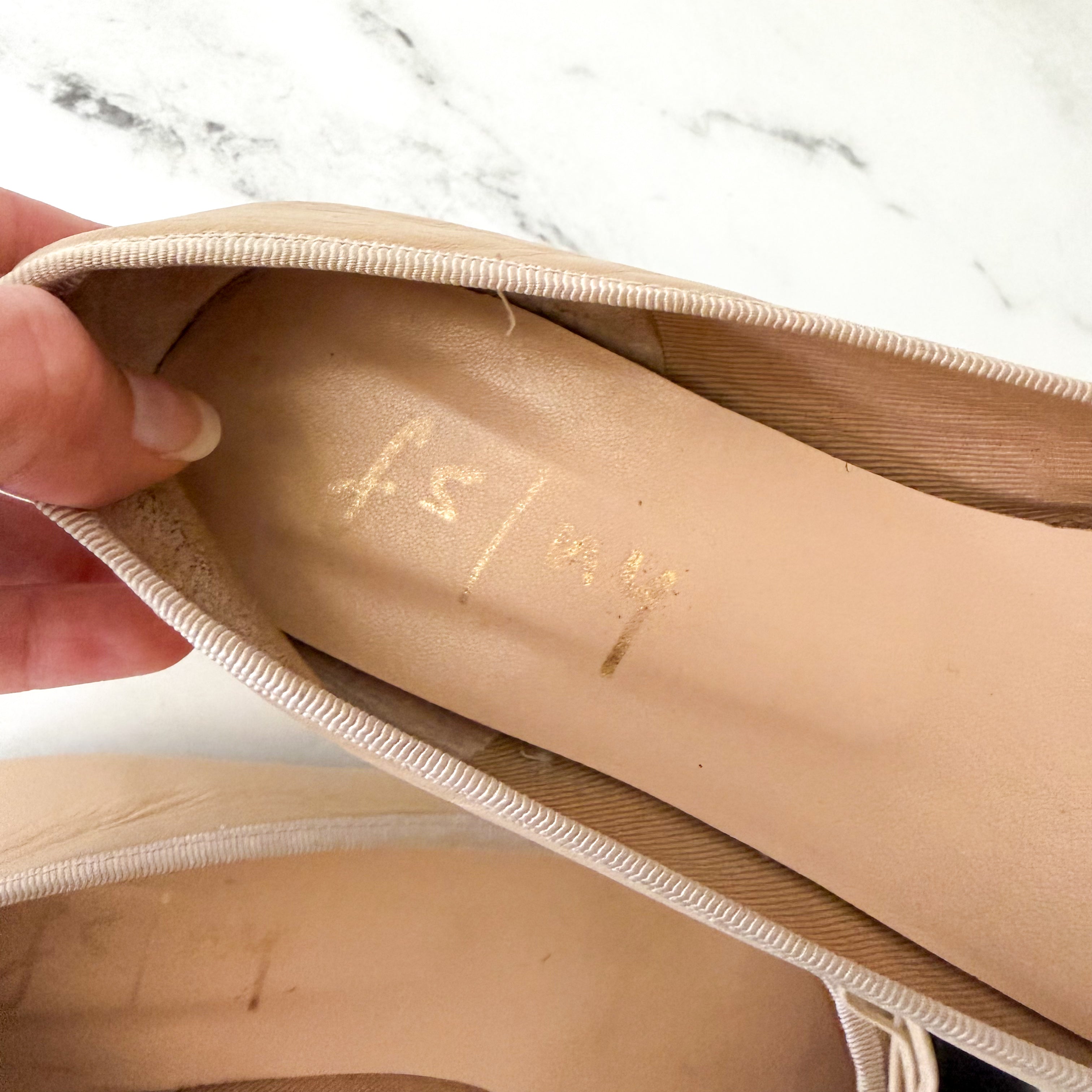 French Sole New York FS/NY Index Ballet Leather Tan &amp; Black Ballet Flats | 8