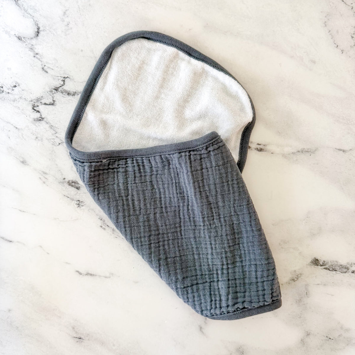 Kiddiezoom Grey White Stripe Bodysuit + Cloud Island Charcoal Gauze Burp Cloth Bundle | 3-6m