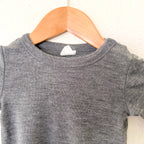 H&M 100% Washable Wool Charcoal Long Sleeve Bodysuit | 9-12m