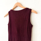 UNIQLO Burgundy Ribbed Sweater Sleeveless Midi Dress | XS