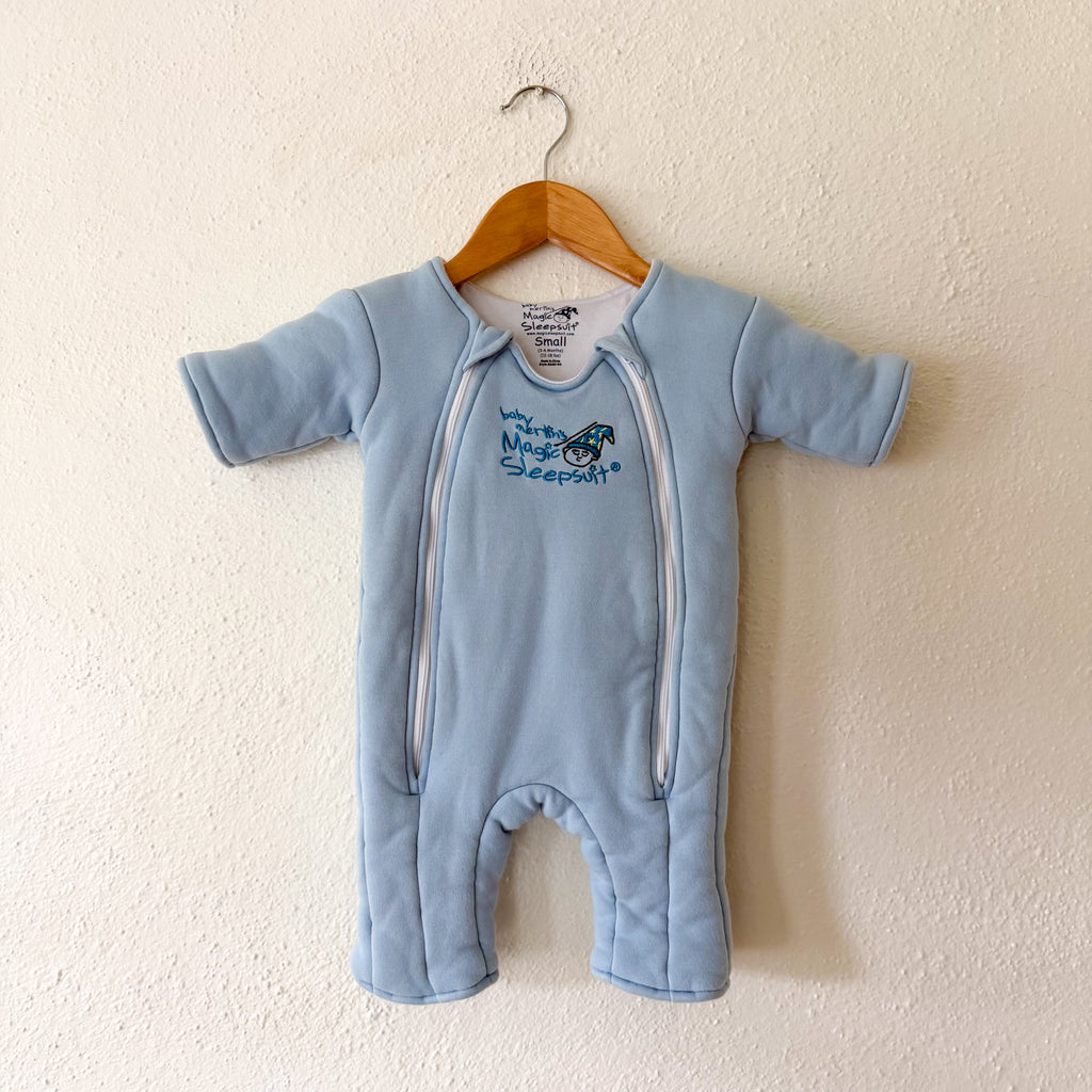 Baby Merlin Light Blue Cotton Magic Sleepsuit Infant Sleep Bag | S (3-6m)