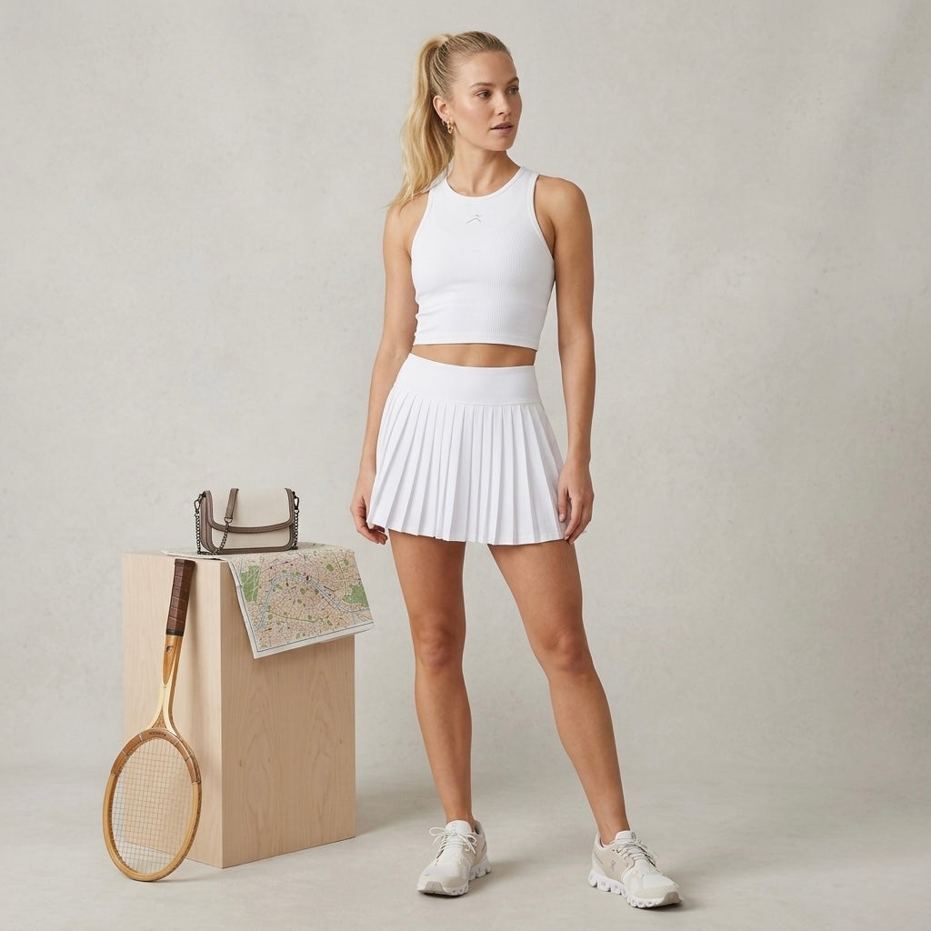 J.Crew Active Pleated Mini Tennis Skirt in White | XXS