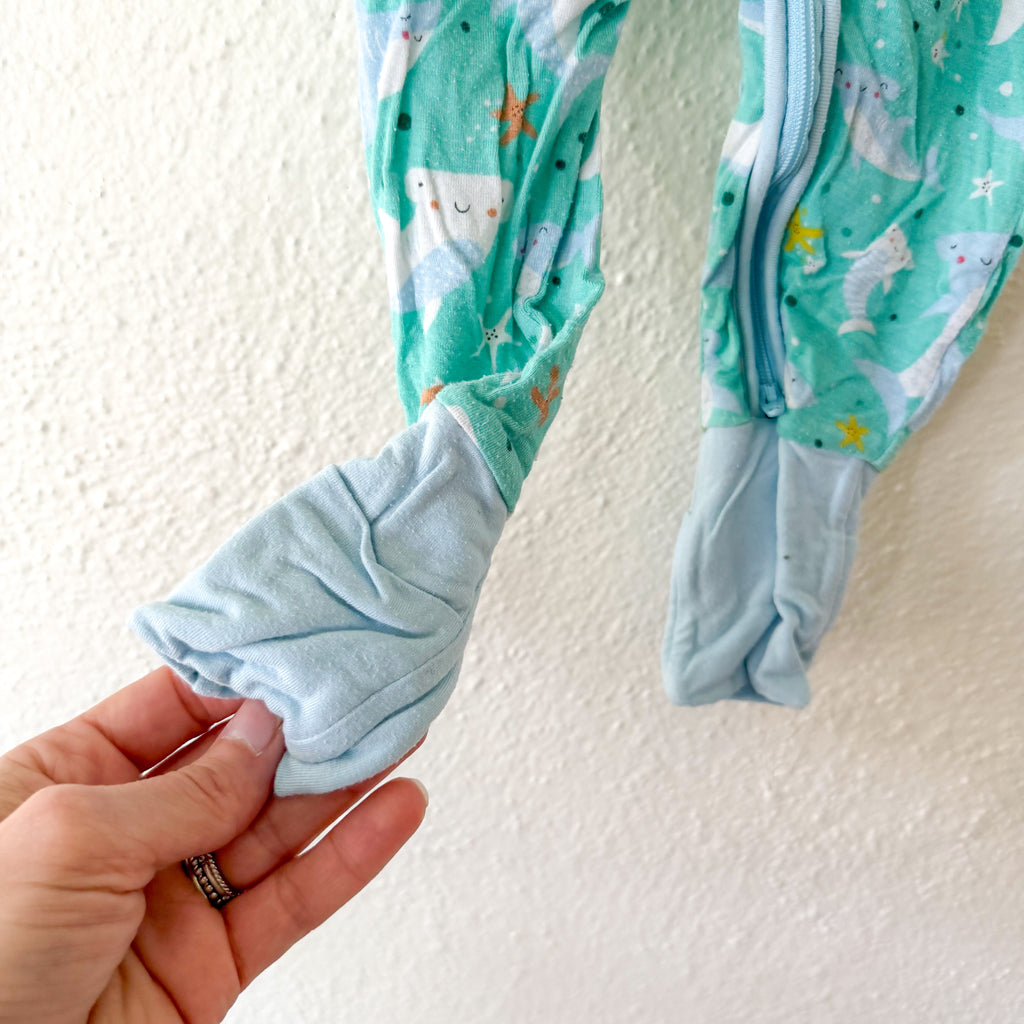 Little Sleepies Ocean Animals Long Sleeve Fold Over Foot Sleeper | 3-6m