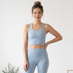 Zella Cropped Longline Top in Aqua Heather | M