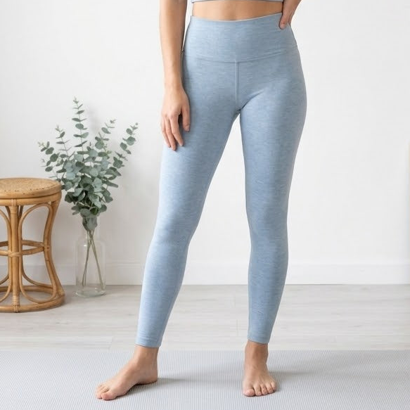 Zella Renew Mélange High Waist Leggings in Aqua Heather | M