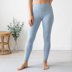 Zella Renew Mélange High Waist Leggings in Aqua Heather | M