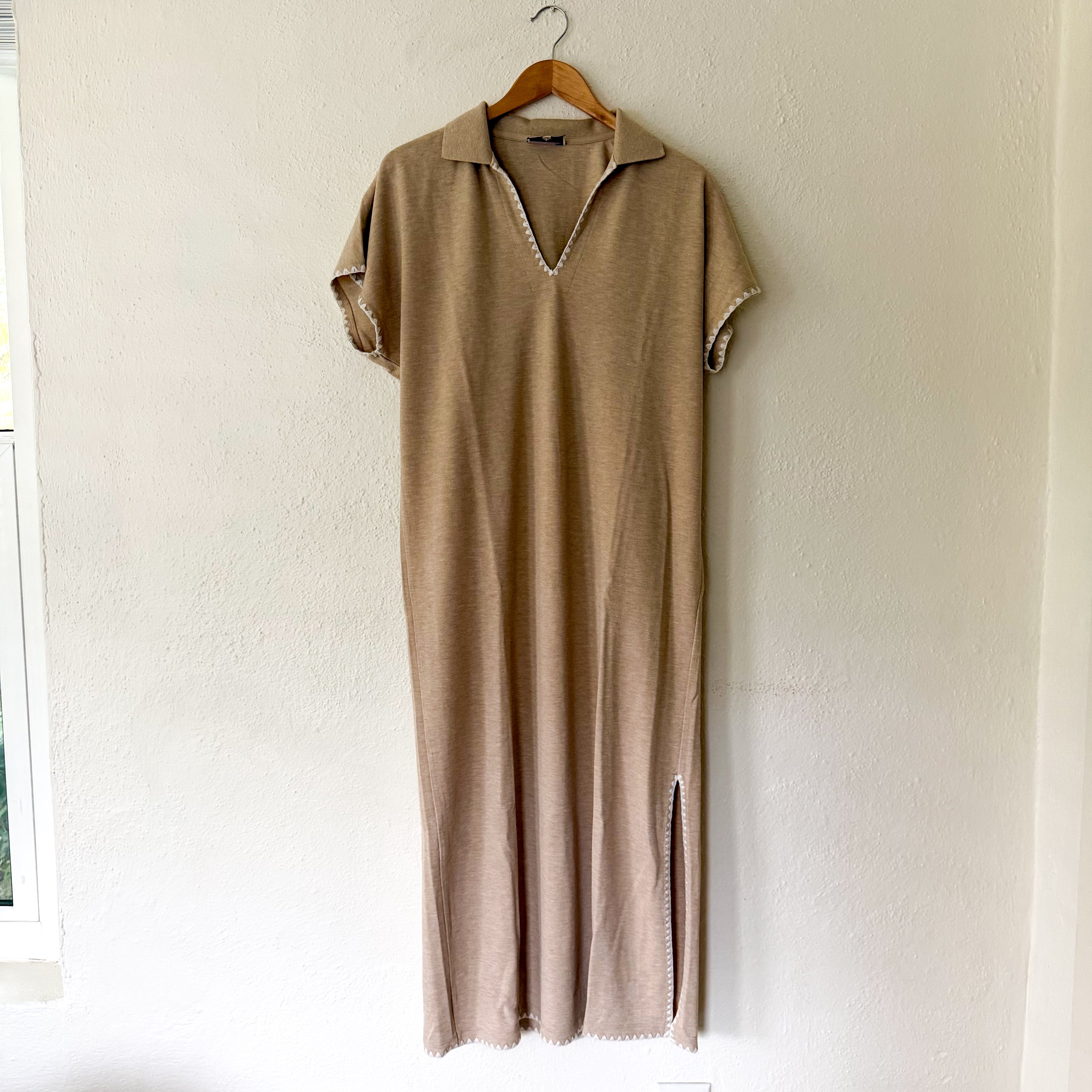 Tuckernuck Sandstone Pique Melissa Maxi Dress | S