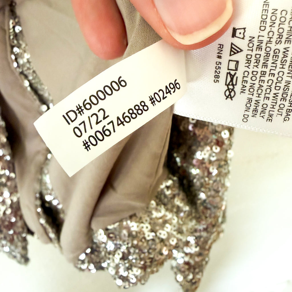 Express Silver Sequin One Button Boyfriend Blazer |  XS