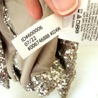 Express Silver Sequin One Button Boyfriend Blazer |  XS