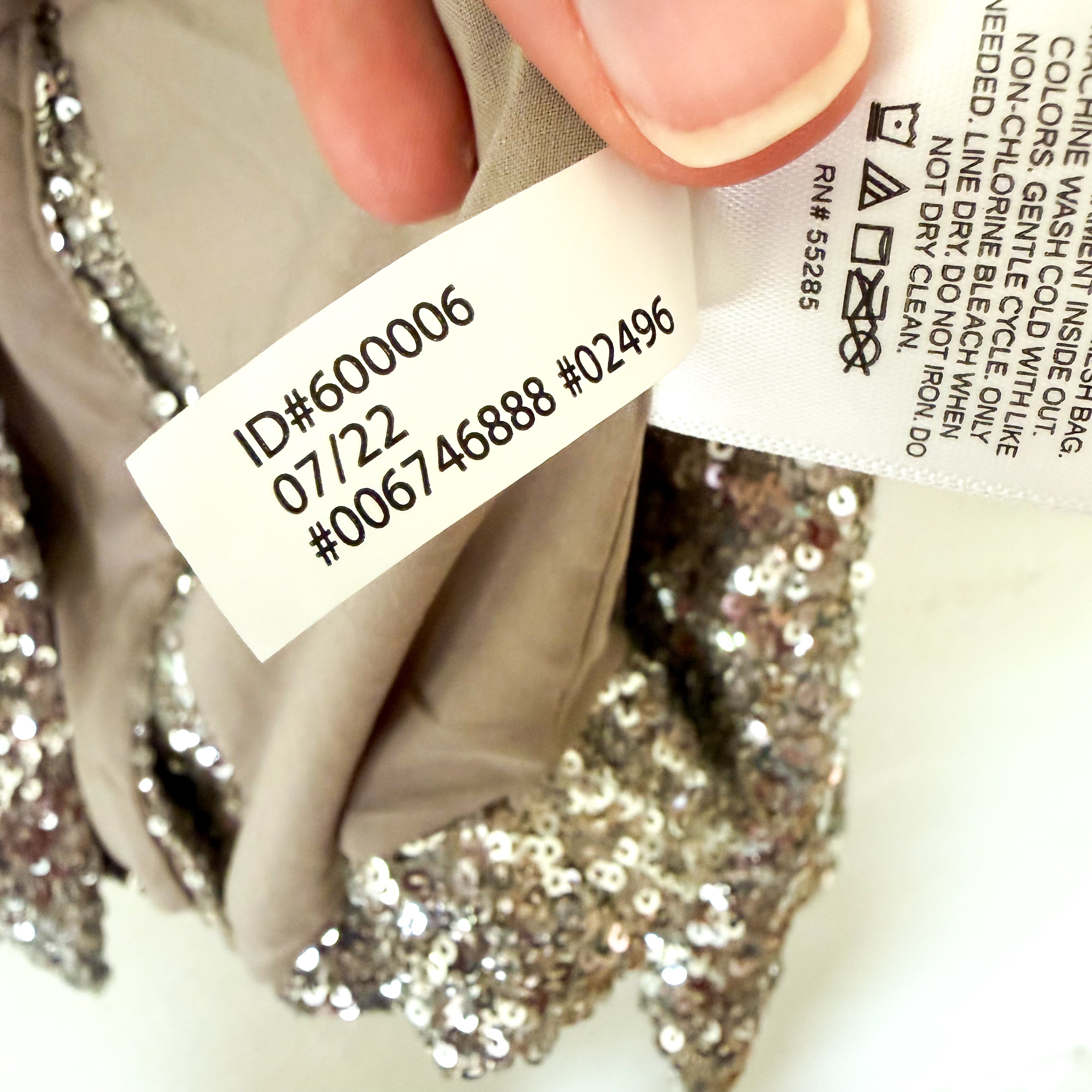 Express Silver Sequin One Button Boyfriend Blazer |  XS