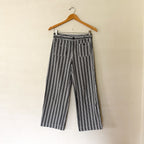 Loft The Palmer Wide Leg Pant in Black & White Stripe | 0