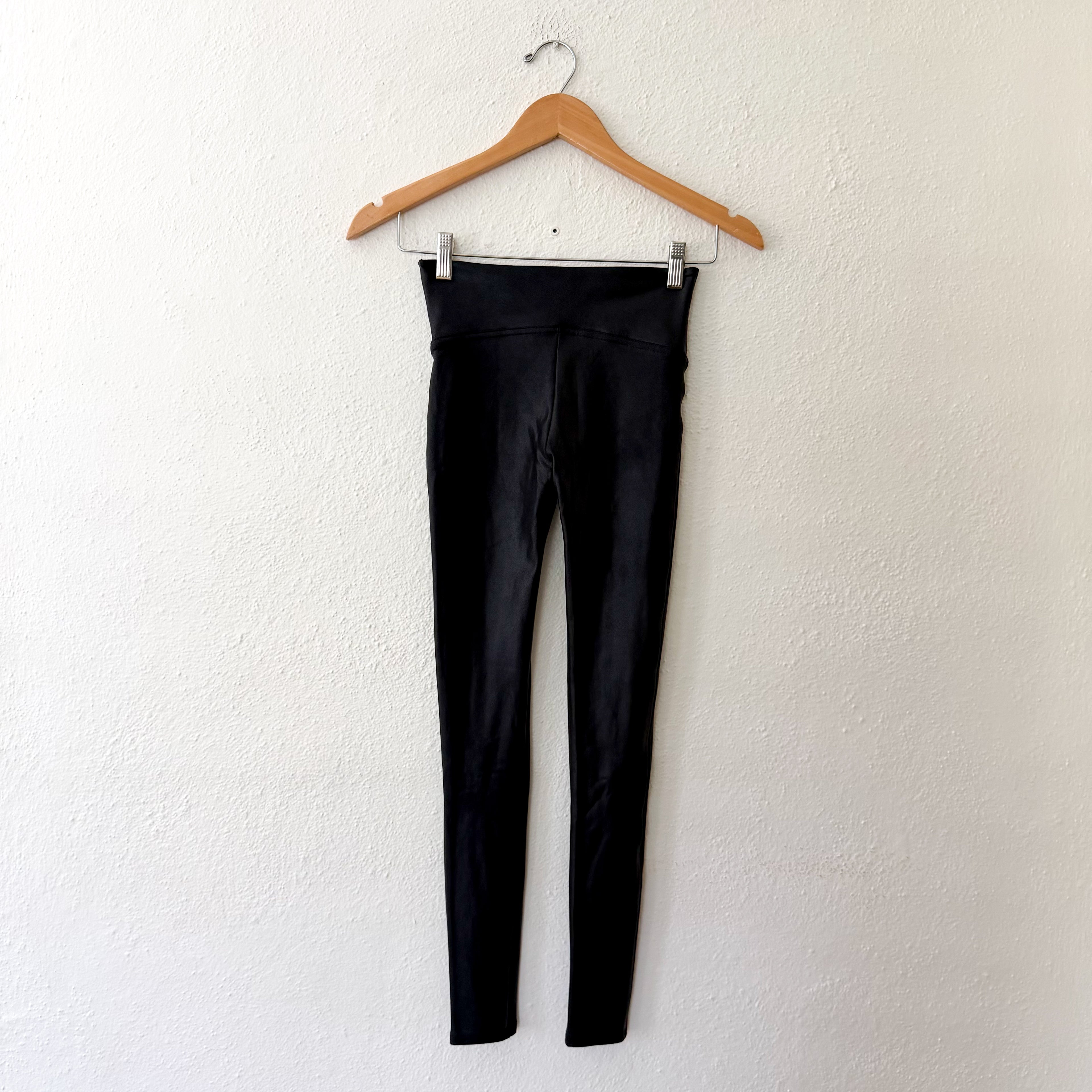 Spanx Black Faux Leather Leggings | S
