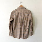 Beaufort & Blake Moreland Cashmere Blend Flannel Button Down Shirt in Tan Plaid | XS