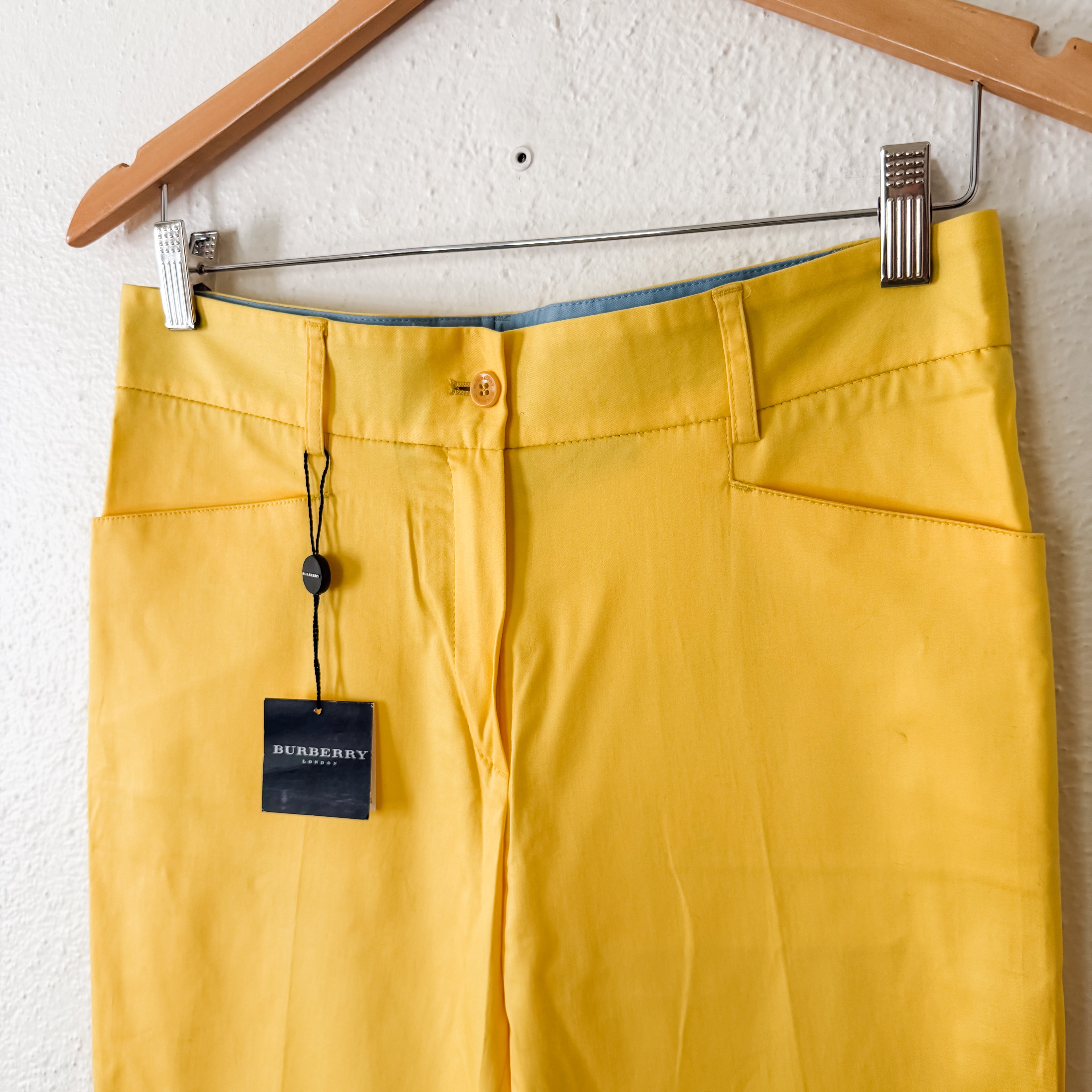 Burberry Golf Golden Yellow Cotton Golfing Straight Leg Trouser | 6
