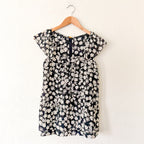 Leifsdottier 100% Silk Black Floral Short Sleeve Blouse | 6
