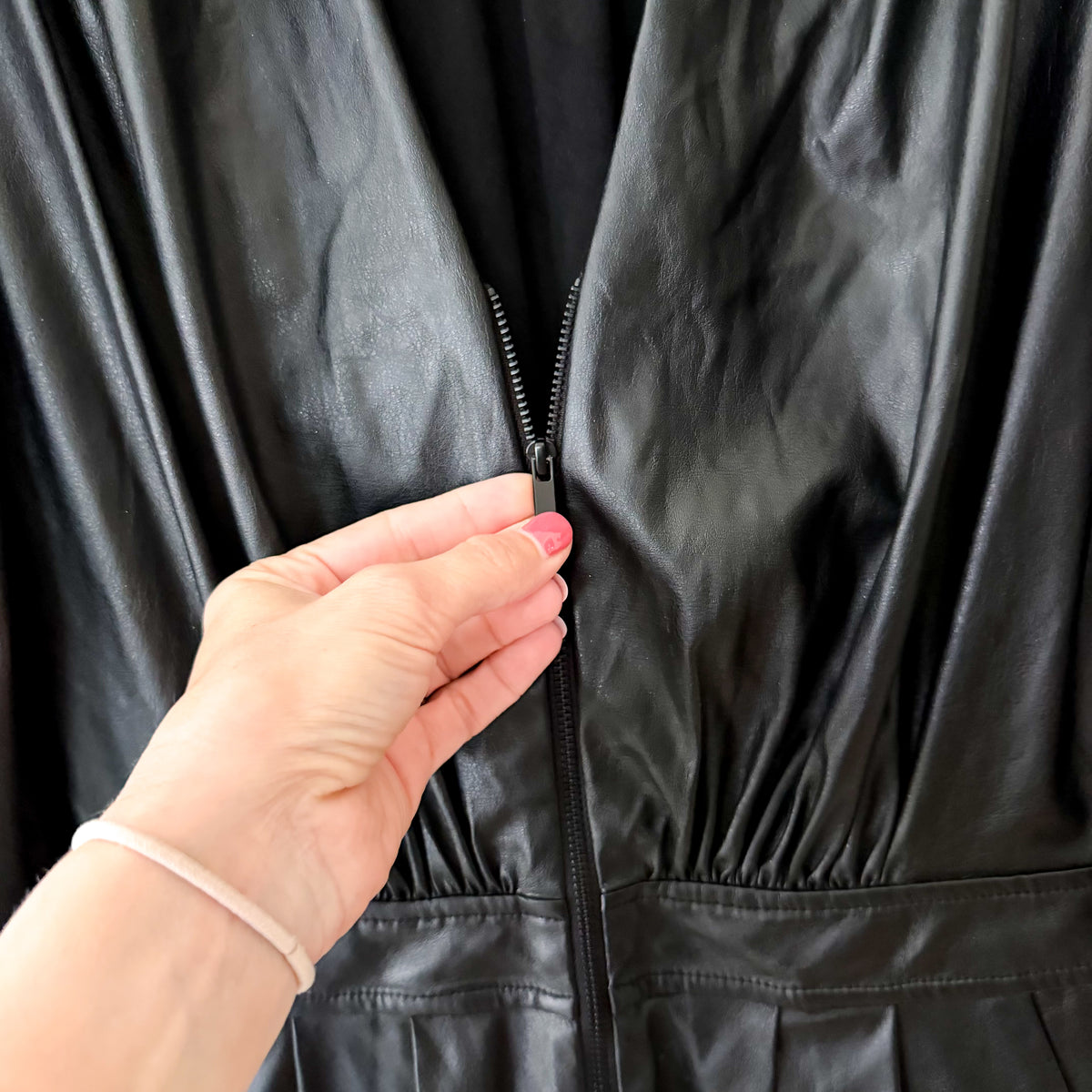 Ramy Brook New York Ines Faux Leather Zipper Front Long Sleeve Romper | 0