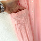 Juliet Dunn London Pink Floral Embroidered Cotton Midi Dress | 1