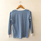 J.Crew Striped Long Sleeve Tee in Sunwashed Sea Blue White | XXS