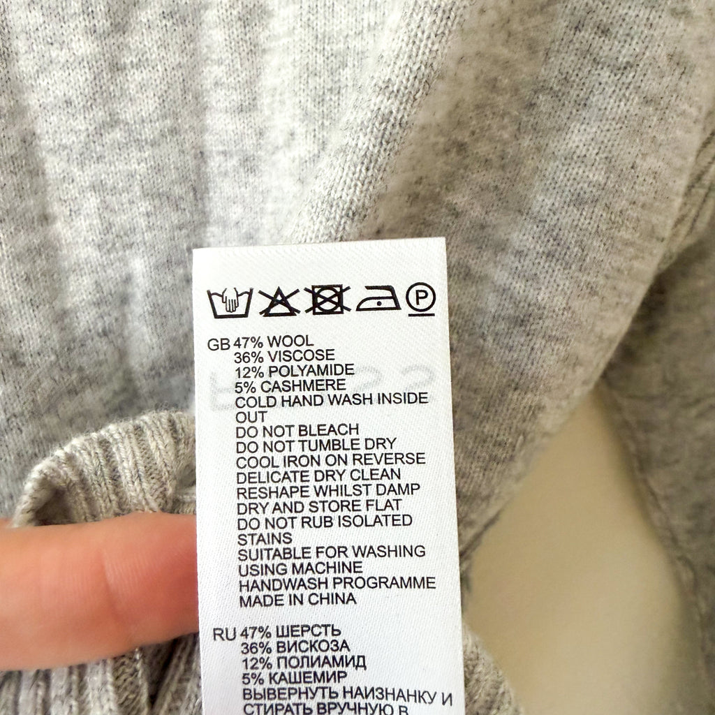 Reiss Nova Cashmere Blend Turtleneck Sweater in Grey | XS
