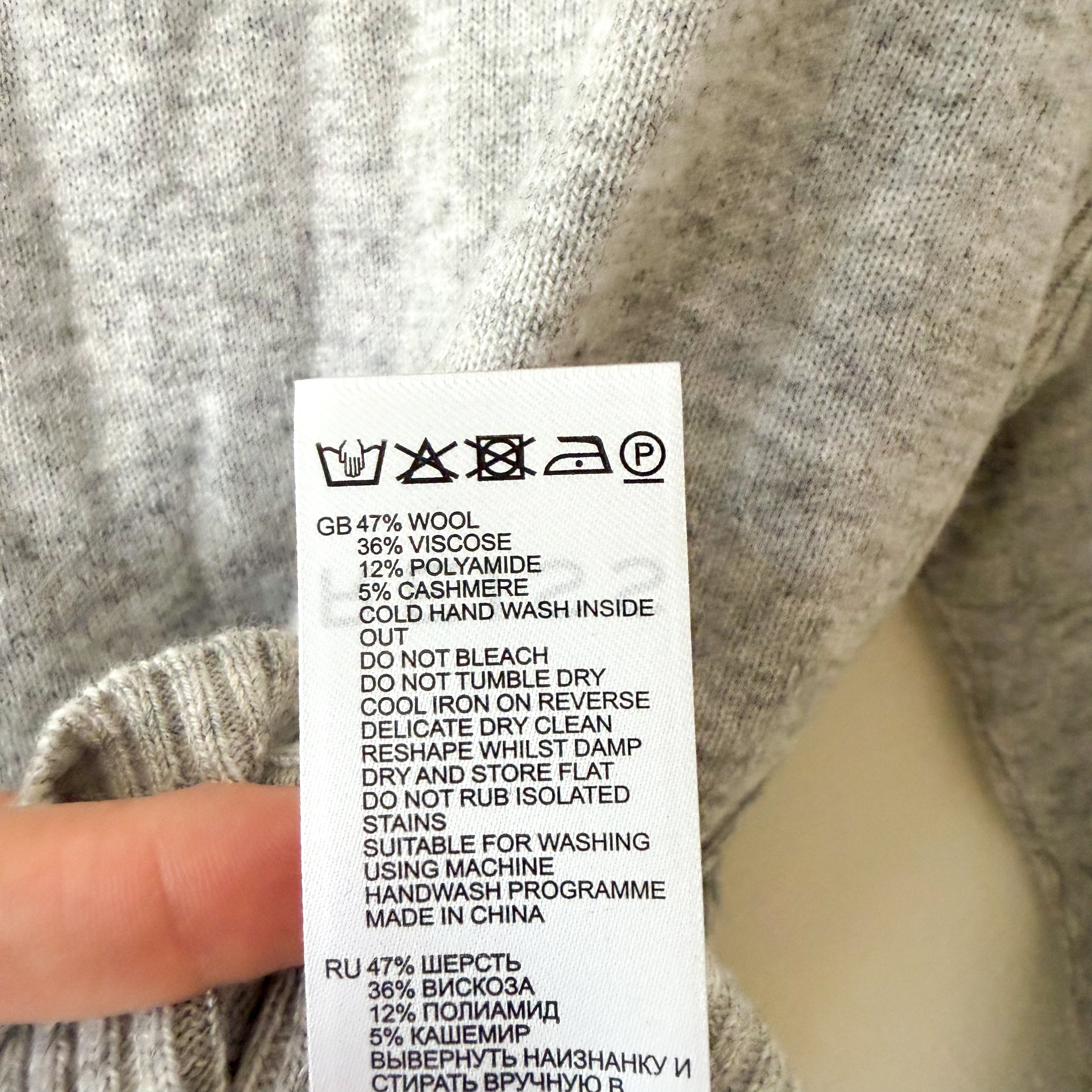 Reiss Nova Cashmere Blend Turtleneck Sweater in Grey | XS