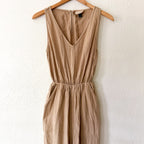 Universal Thread Linen Blend Jumpsuit in Tan | XS