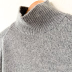 Vince 100% Cashmere Donegal Side Slit Turtleneck Sweater Heather Grey | XS