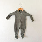 Baby Gap Olive Green Textured 2-Way Zipper Footed Sleeper | 0-3m