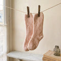Barefoot Dreams CozyChic Heathered Socks in Heathered Dusty Rose White Marl | OS