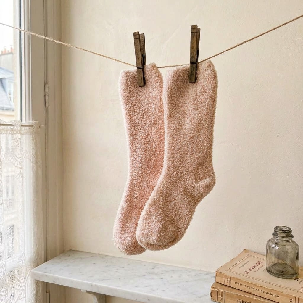 Barefoot Dreams CozyChic Heathered Socks in Heathered Dusty Rose White Marl | OS