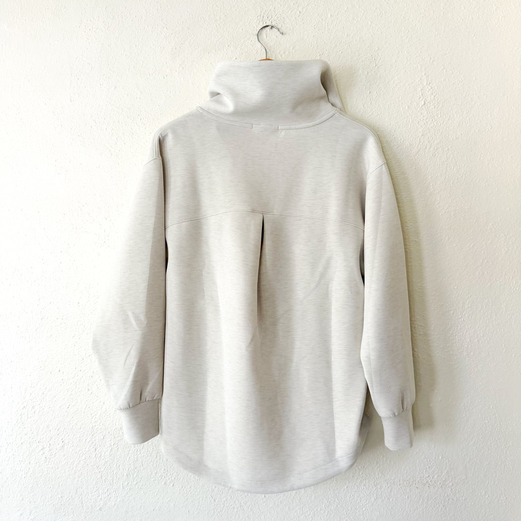 Zella Ultra Soft Half Zip Pullover in Beige Ivory Heather | XS