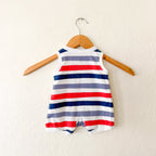 Carter's Red White & Blue Wide Stripe Sleeveless Romper | 0-3m
