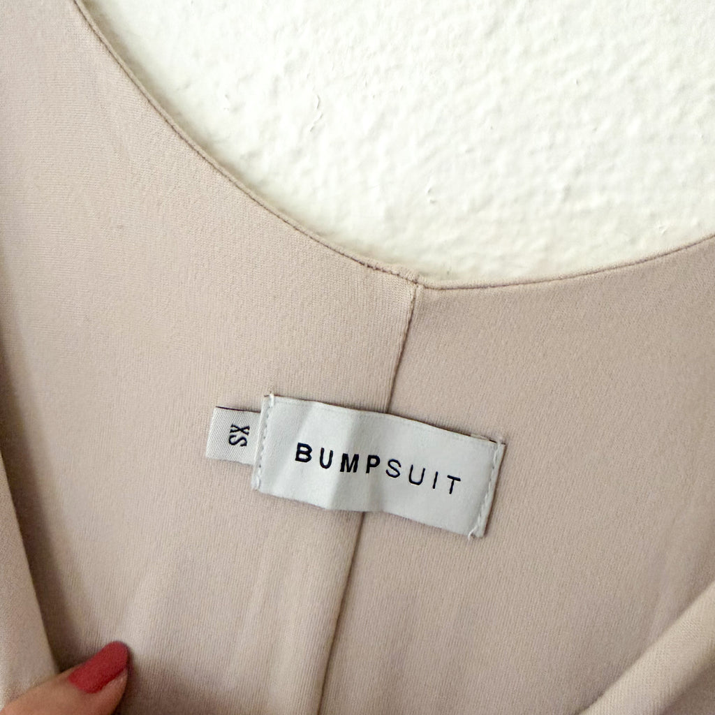 Bumpsuit The Lucy Maternity Unitard Jumpsuit in Oat | XS