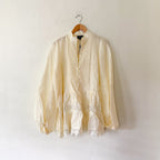Bardot Antonia Linen Lace Trim Mini Dress in Eggnog, sz XS/US 2