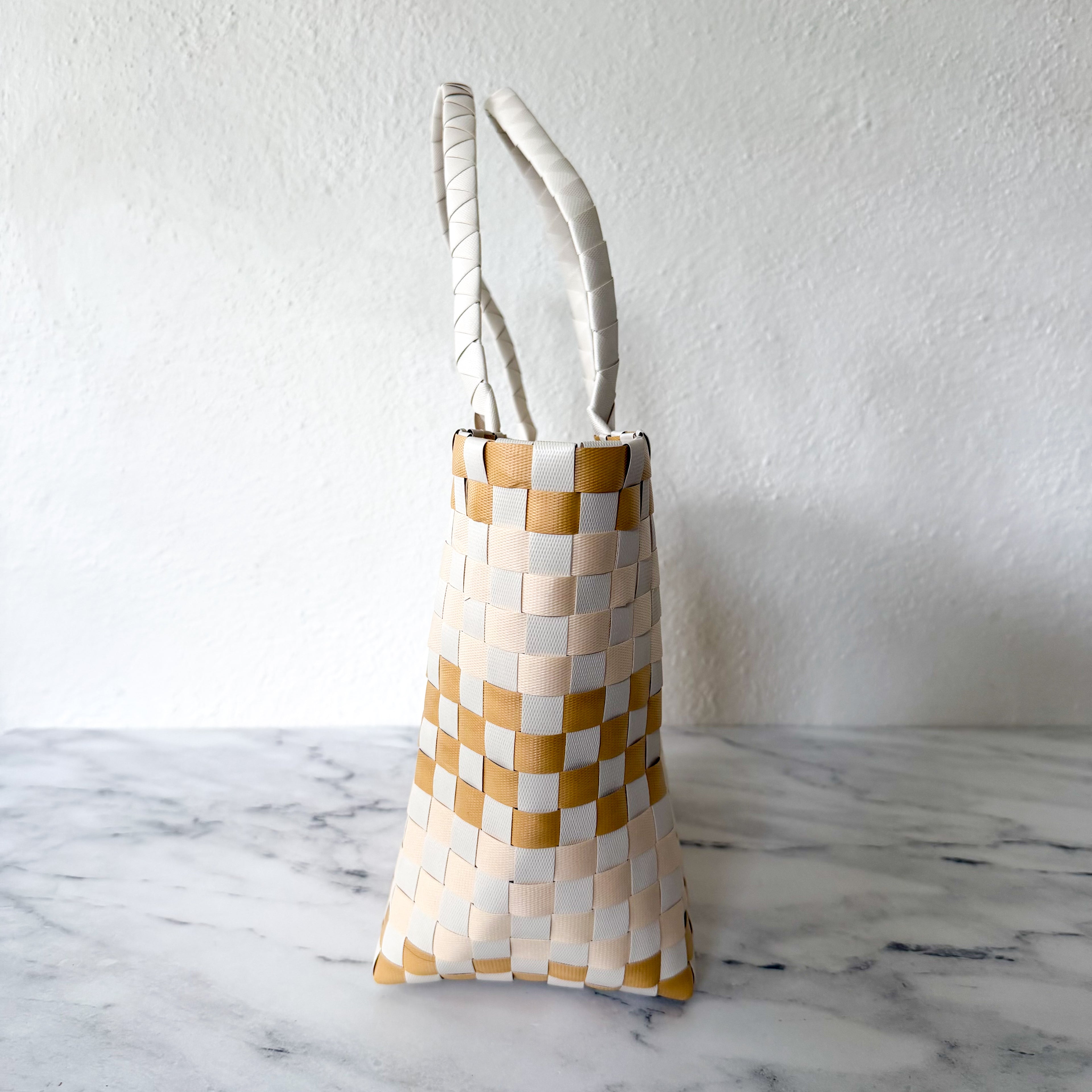 Unbranded Woven Boho Large Market Tote Bag in Neutral Tones