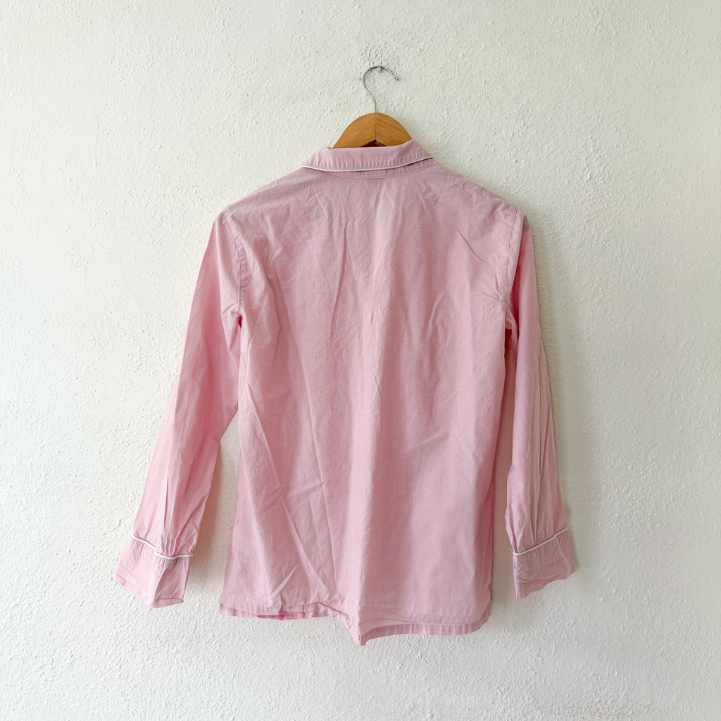 J.Crew Classic Cotton Long Sleeve Sleep Set in Light Pink Blooming Peony Eoe | XXS