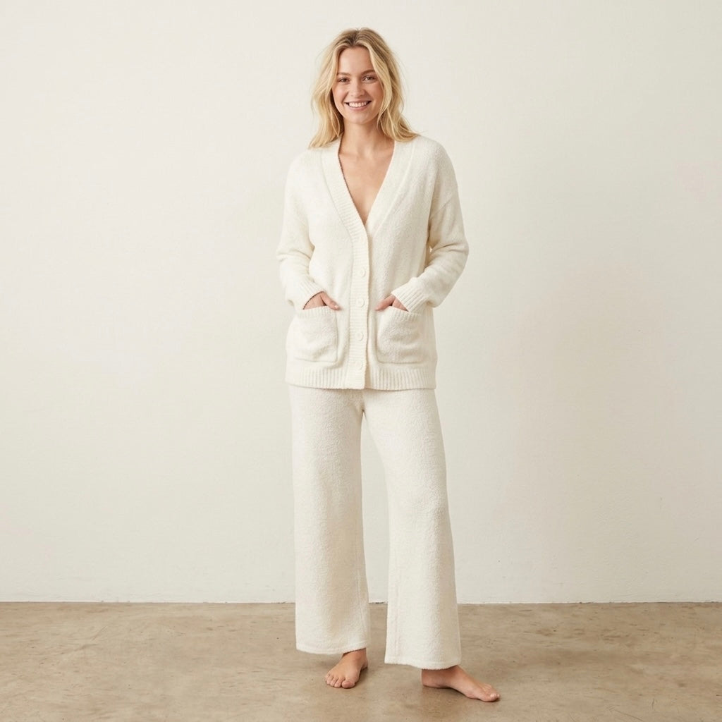 Nordstrom Cozy Yarn Plush Sweatpants in Cream | S