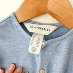 H&M Adorables Powder Blue Button Down Short Sleeve Romper, sz NB