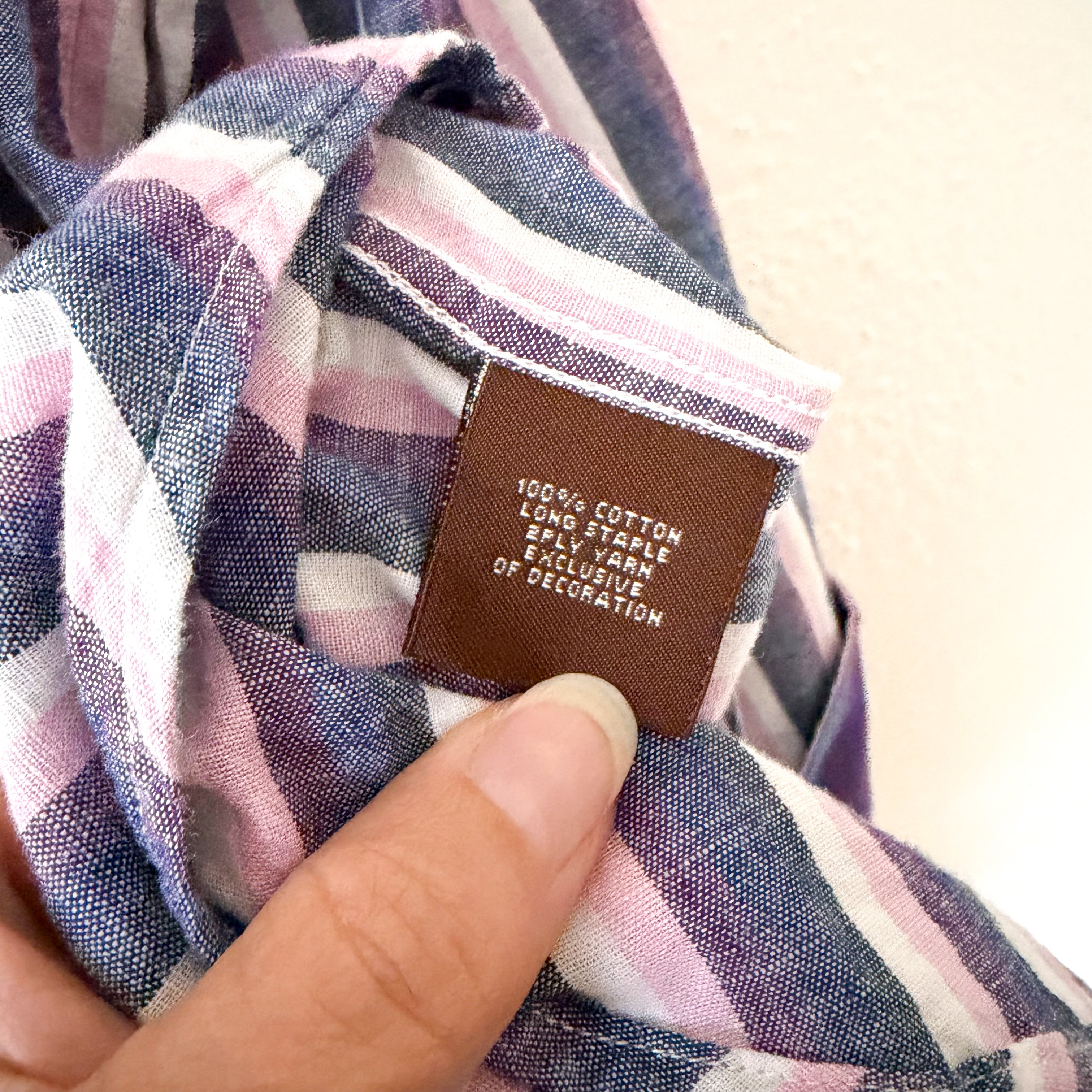 Taylorbyrd 100% Cotton Oversized Purple Striped Button Down Shirt | S