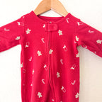 Carter's Red Gingerbread Textured 2-Way Zip Footed Sleeper | 3-6m