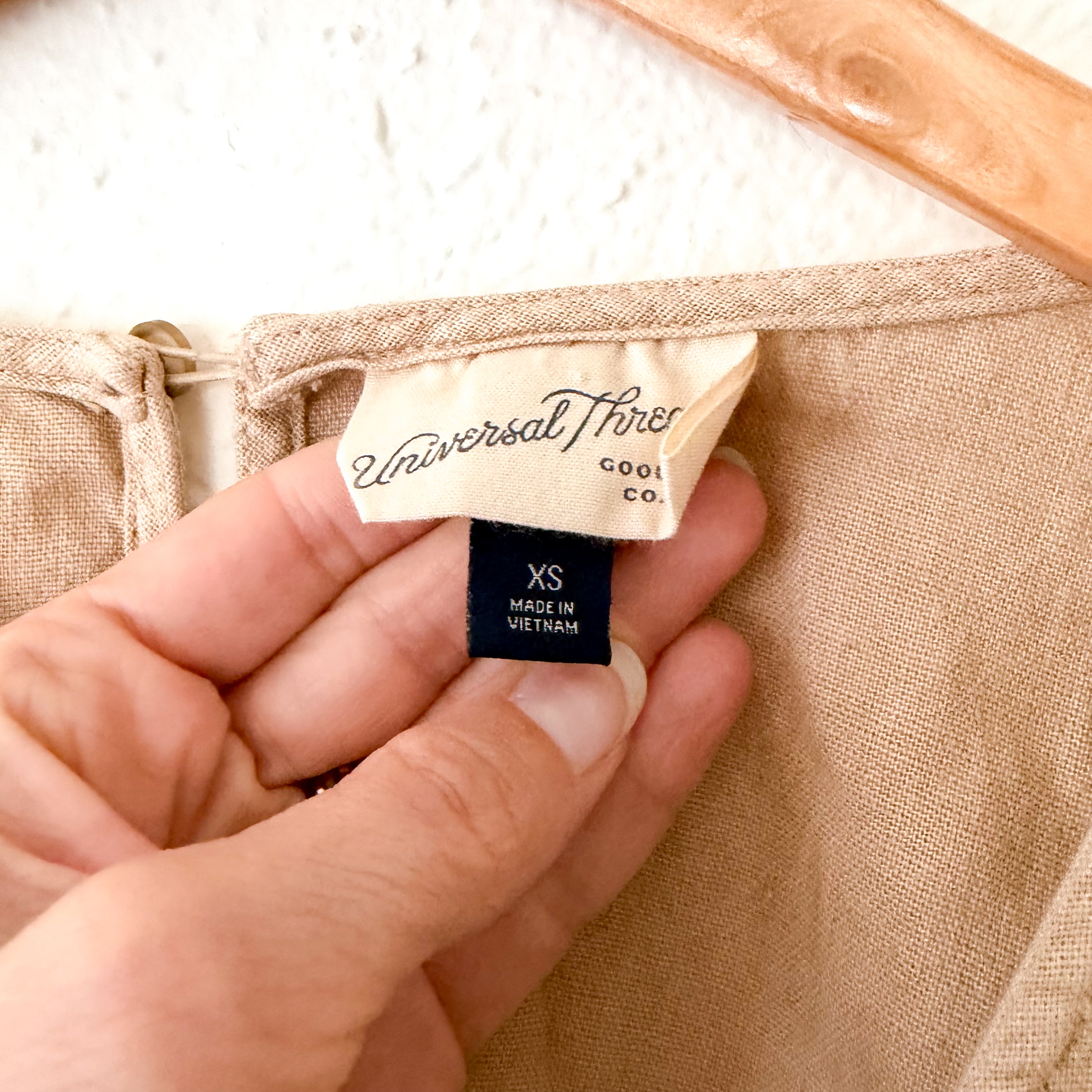 Universal Thread Linen Blend Jumpsuit in Tan | XS