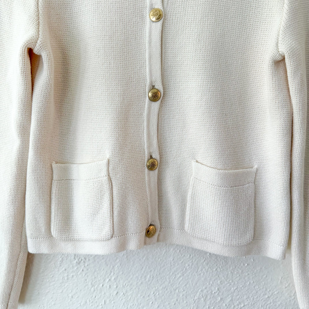 J. Crew Crewneck Cardigan Lady Jacket Sweater in Cream | XS