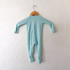 Little Sleepies Solid Aqua Blue Long Sleeve Fold Over Foot Sleeper | 3-6m