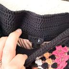 NBD Revolve Crochet Pink & Black Strapless Tube Top | XS